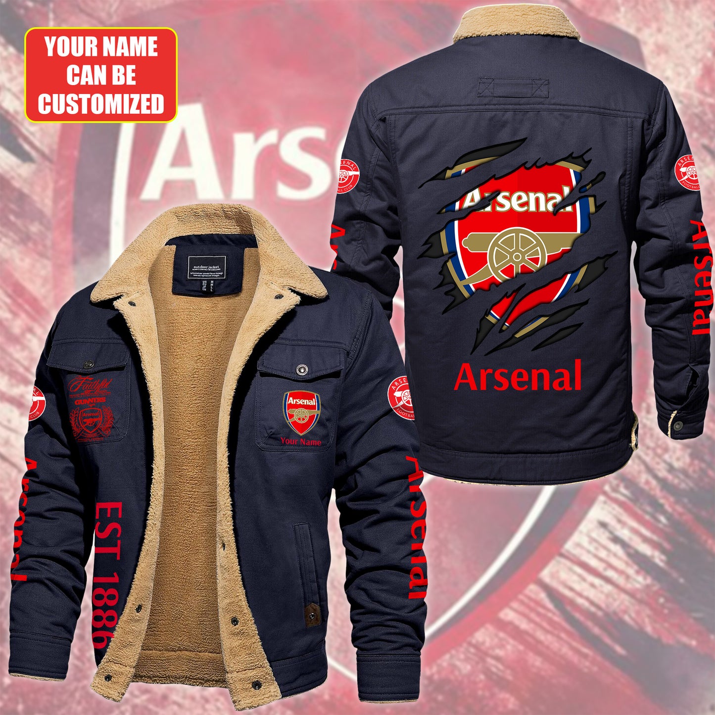 Personalized ASN Fleece Thermal Cotton Jacket Q221001