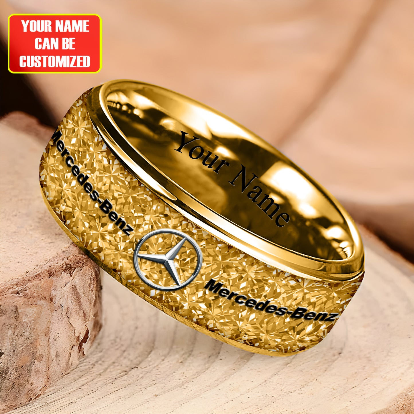 Personalized Merc Gem Luxury Alloy Ring