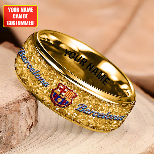 Personalized Barca FC Gem Luxury Alloy Ring