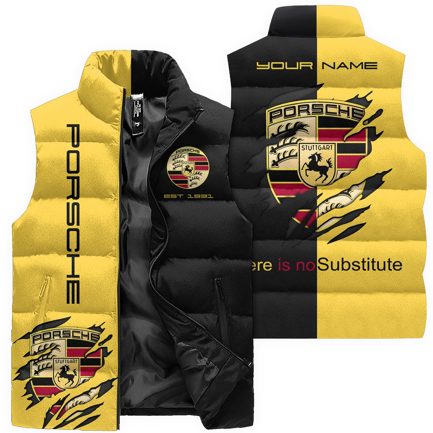 Personalized Pors Sleeveless Windproof Puffer Jacket 3D