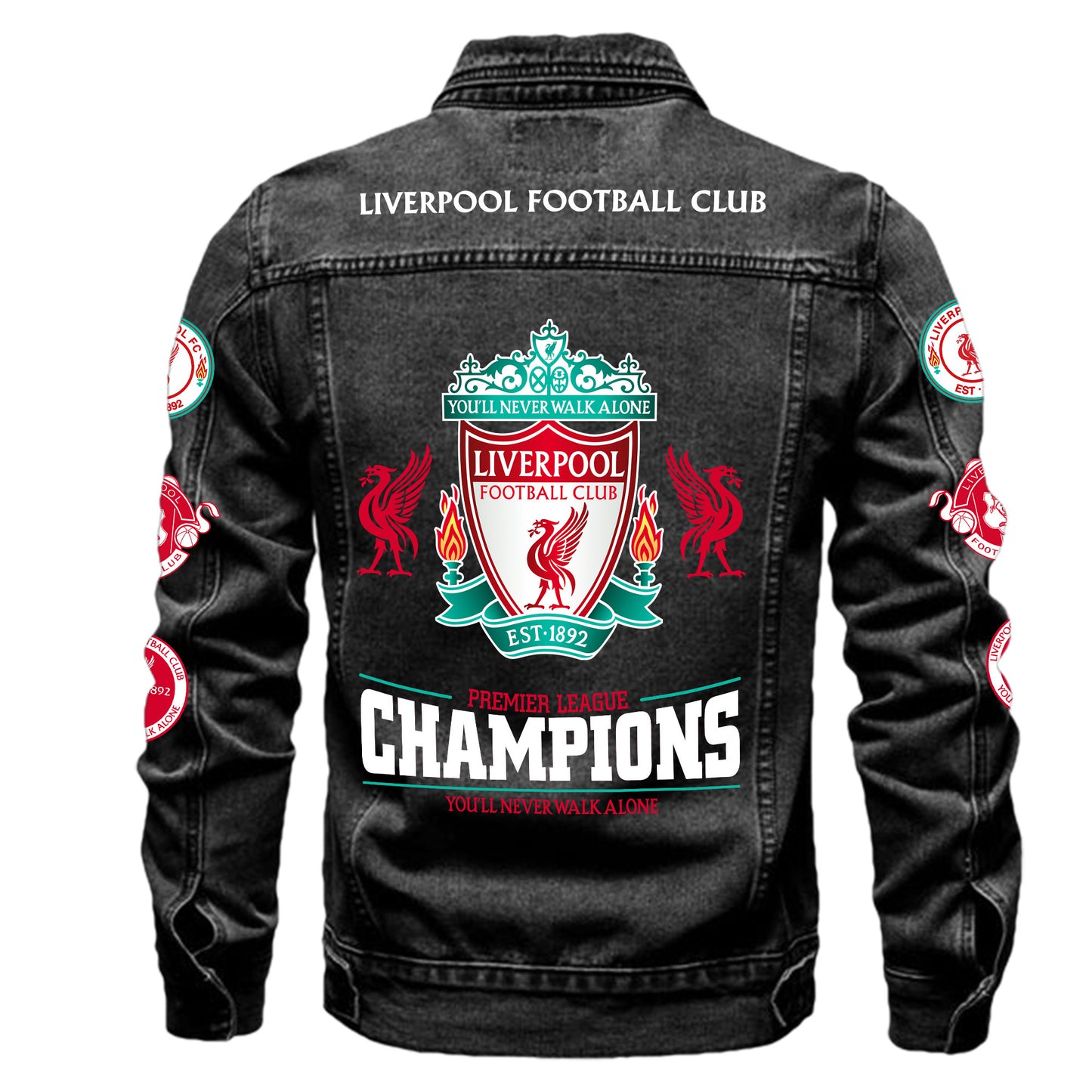 Personalized Lvp Champions Denim Casual Jacket , Cotton Jeans Jackets