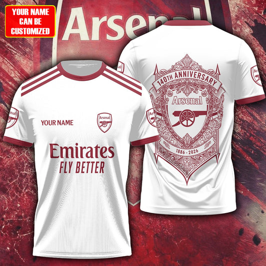 Personalized Arsenal 140 Years Aniversary 3D Full Printing Set , Arsenal Shirt , Zipper Polo, Hoodie , Short , Polo ,hawaii V2