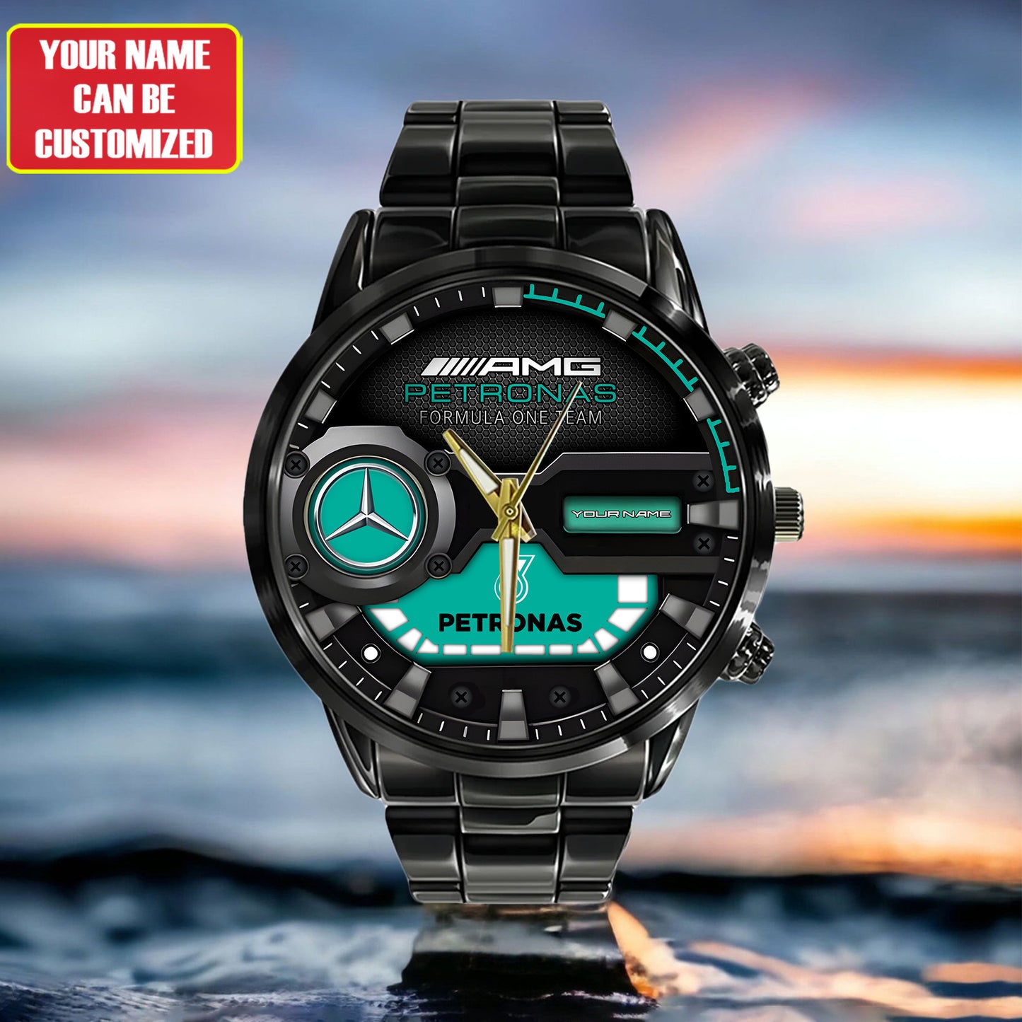 Personalized Merc AMG Petronas Luxury Stainless Steel Watch