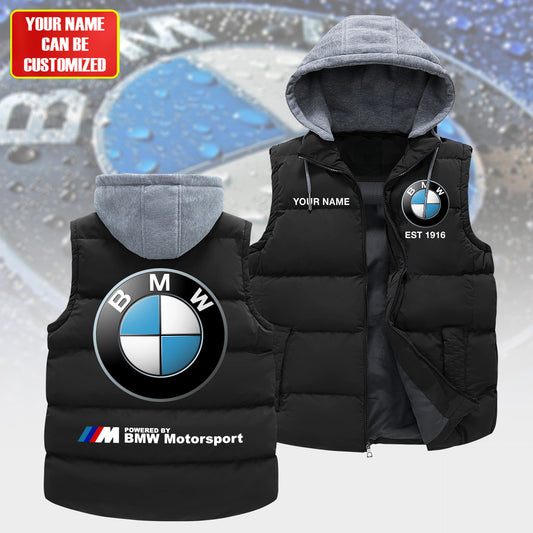 Personalized BW Motorsport Sleeveless Puffer Jacket With Hood