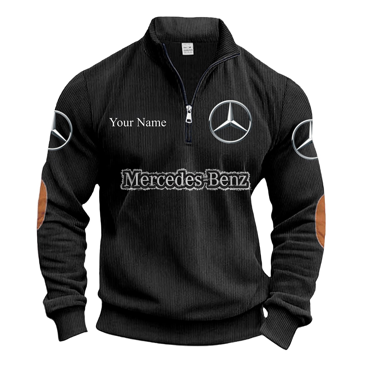 Personalized Merc Zip-Up Linen Sweater