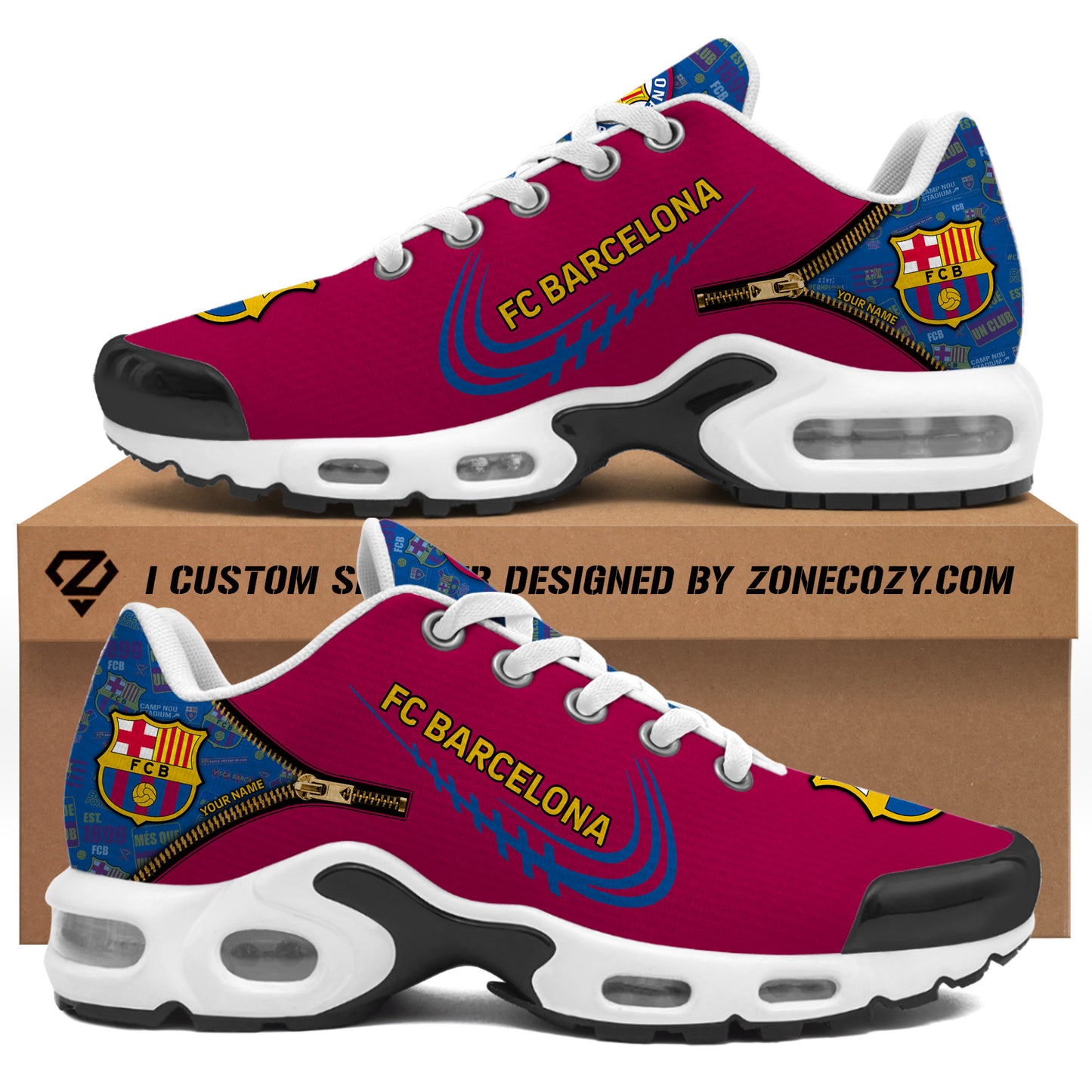 Personalized Barca FC Sport Air Cushion Sneaker V3