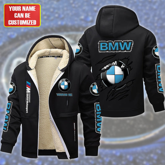 Personalized BW Fleece 3D Unisex Hooded Jacket