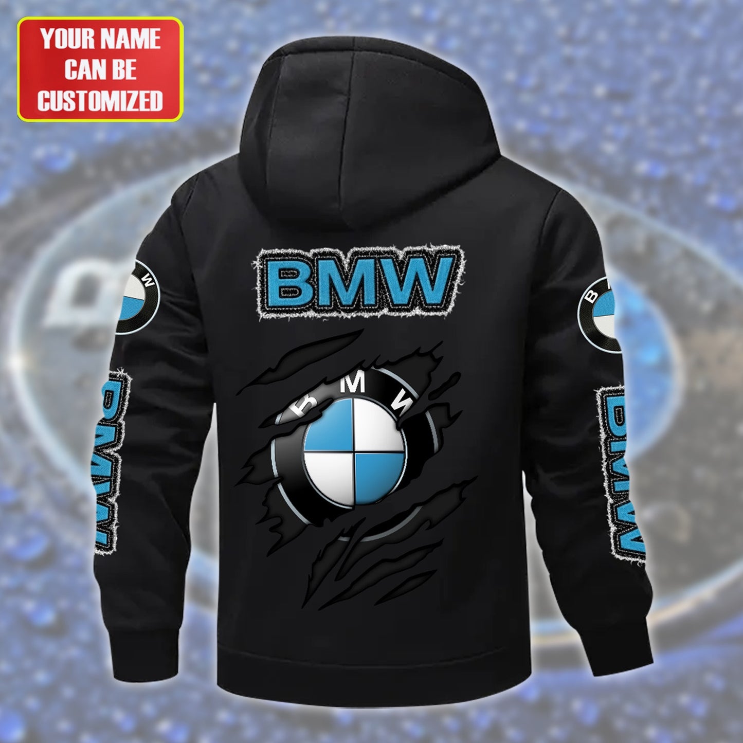 Personalized BW Fleece 3D Unisex Hooded Jacket