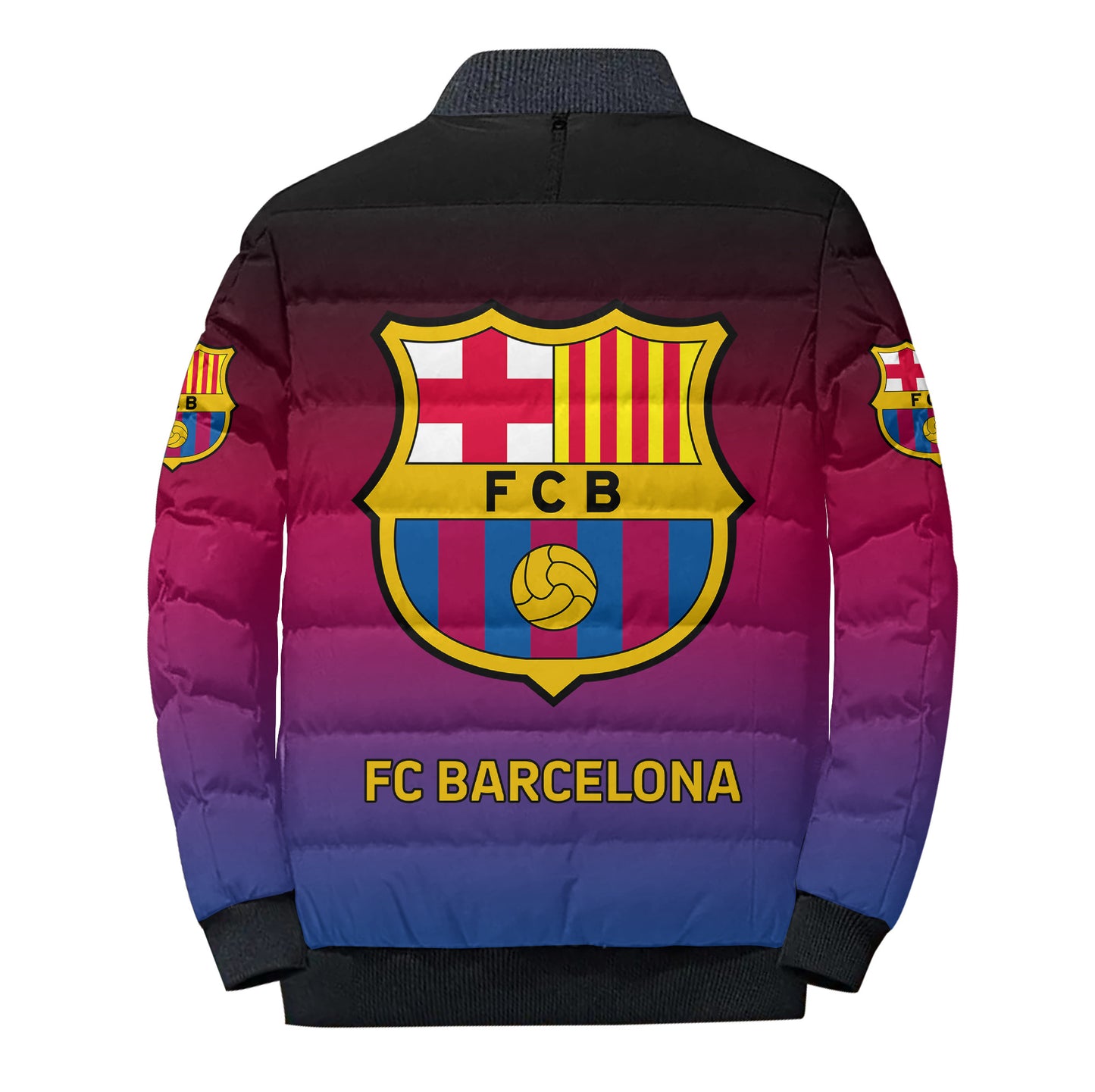 Personalized Barca gradient Puffer Jacket 3D