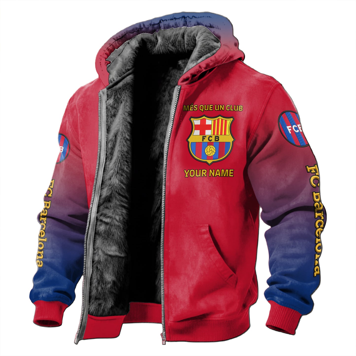 Personalized Barca Fleece inside Jacket V2