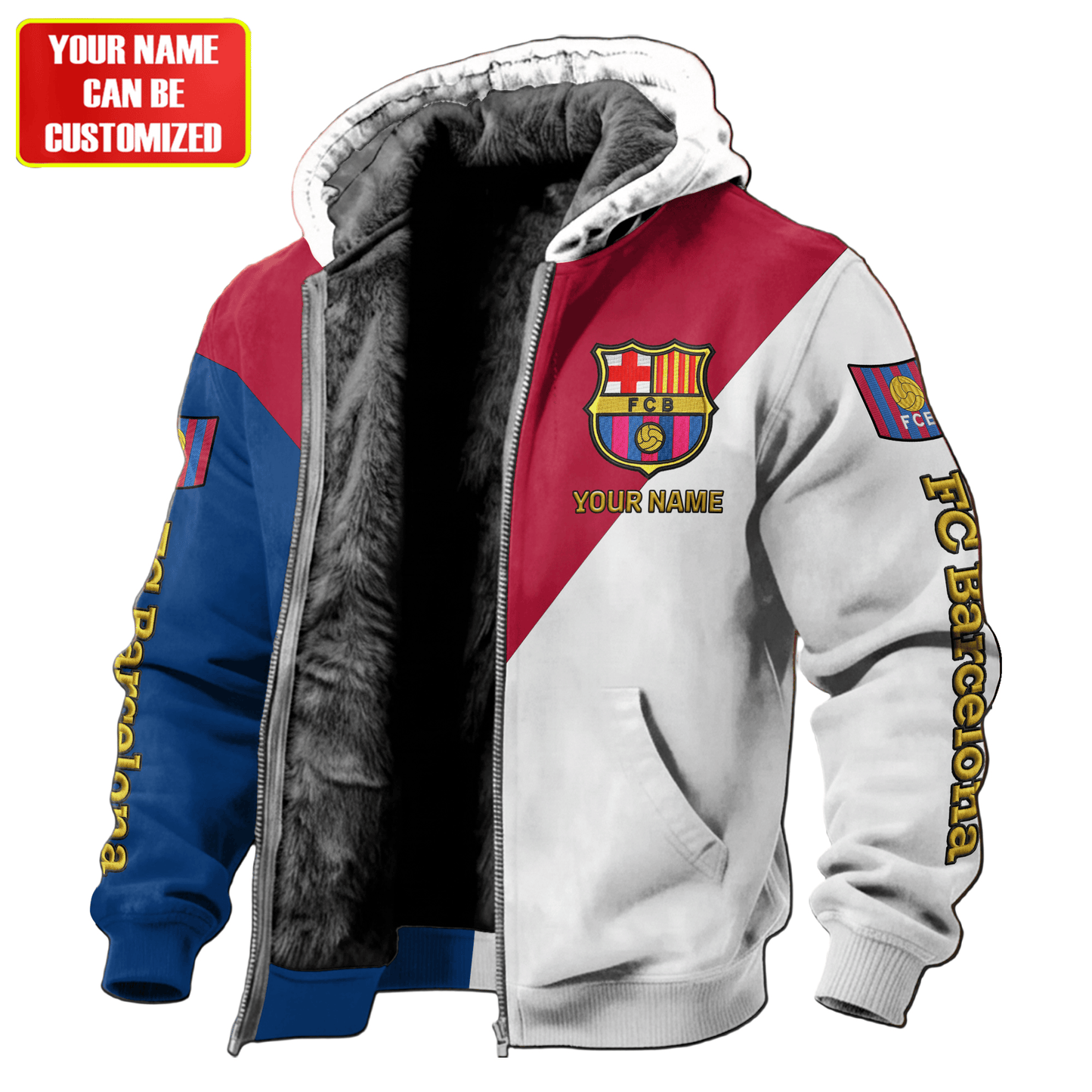 Personalized Barca Fleece inside Jacket V3