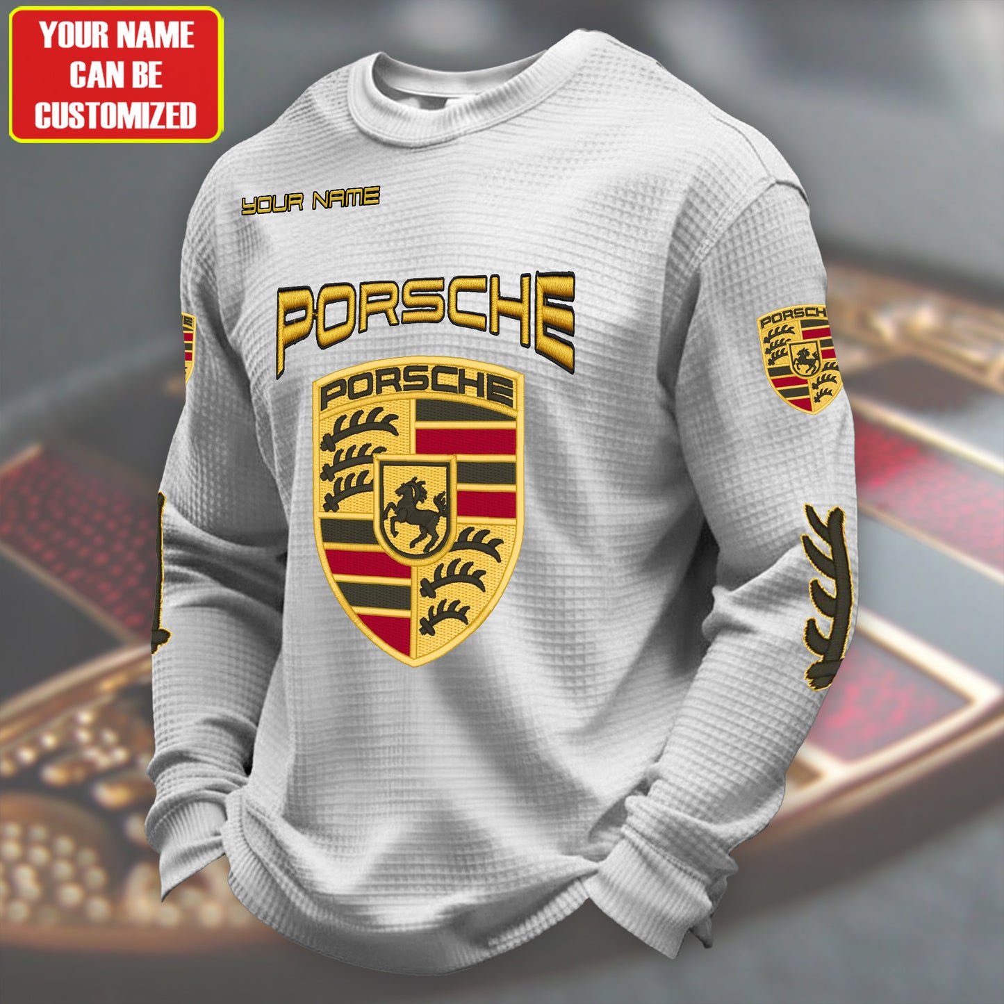 Personalized Pors Quilted Textur Unisex Sweater