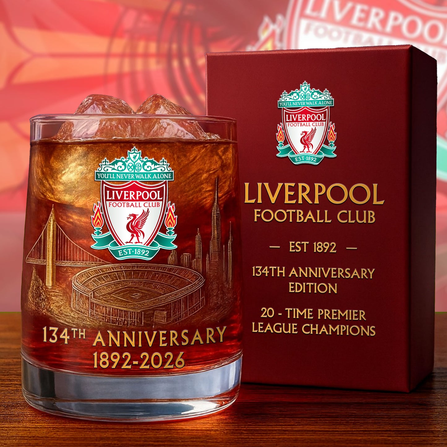 Personalized LVP 134 Years Anniversary Whisky , LVP Whiskey Glass V2