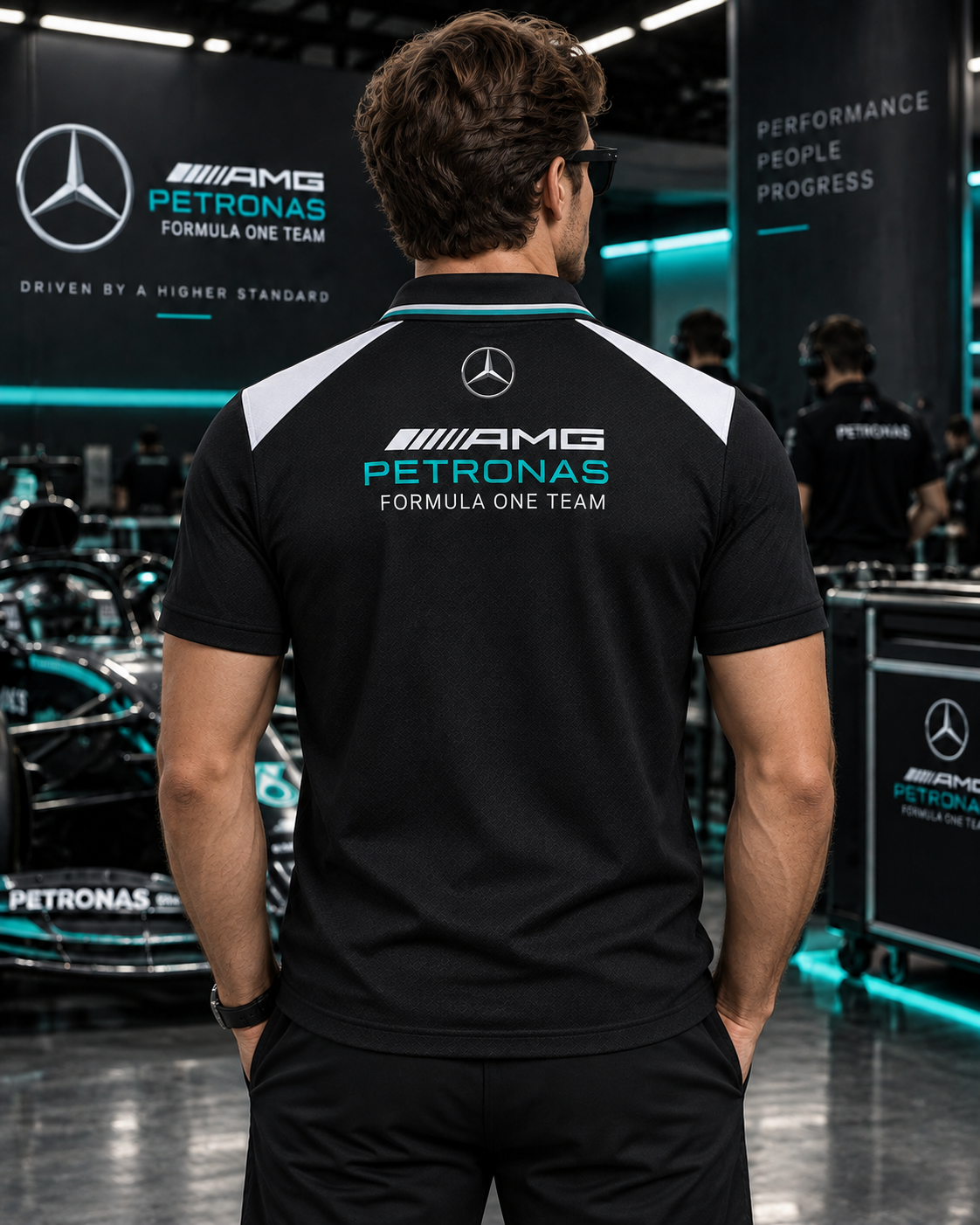 Personalized Merc AMG Petronas Division Zipper Polo ,T-shirt, Hoodie , Short , Polo , hawaii