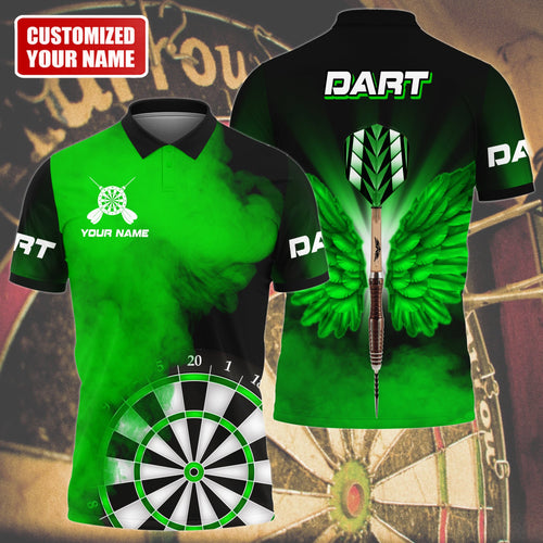 Personalized Name Green Darts Wings All Over Printed Unisex Shirt Q050902