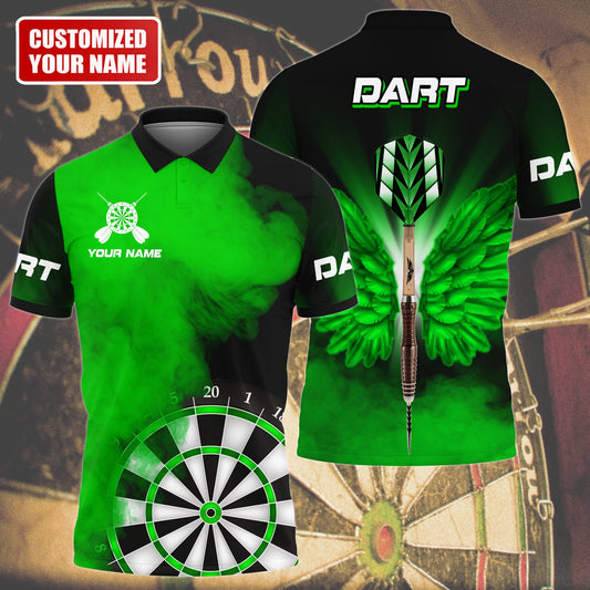 Personalized Name Green Darts Wings All Over Printed Unisex Shirt Q050902