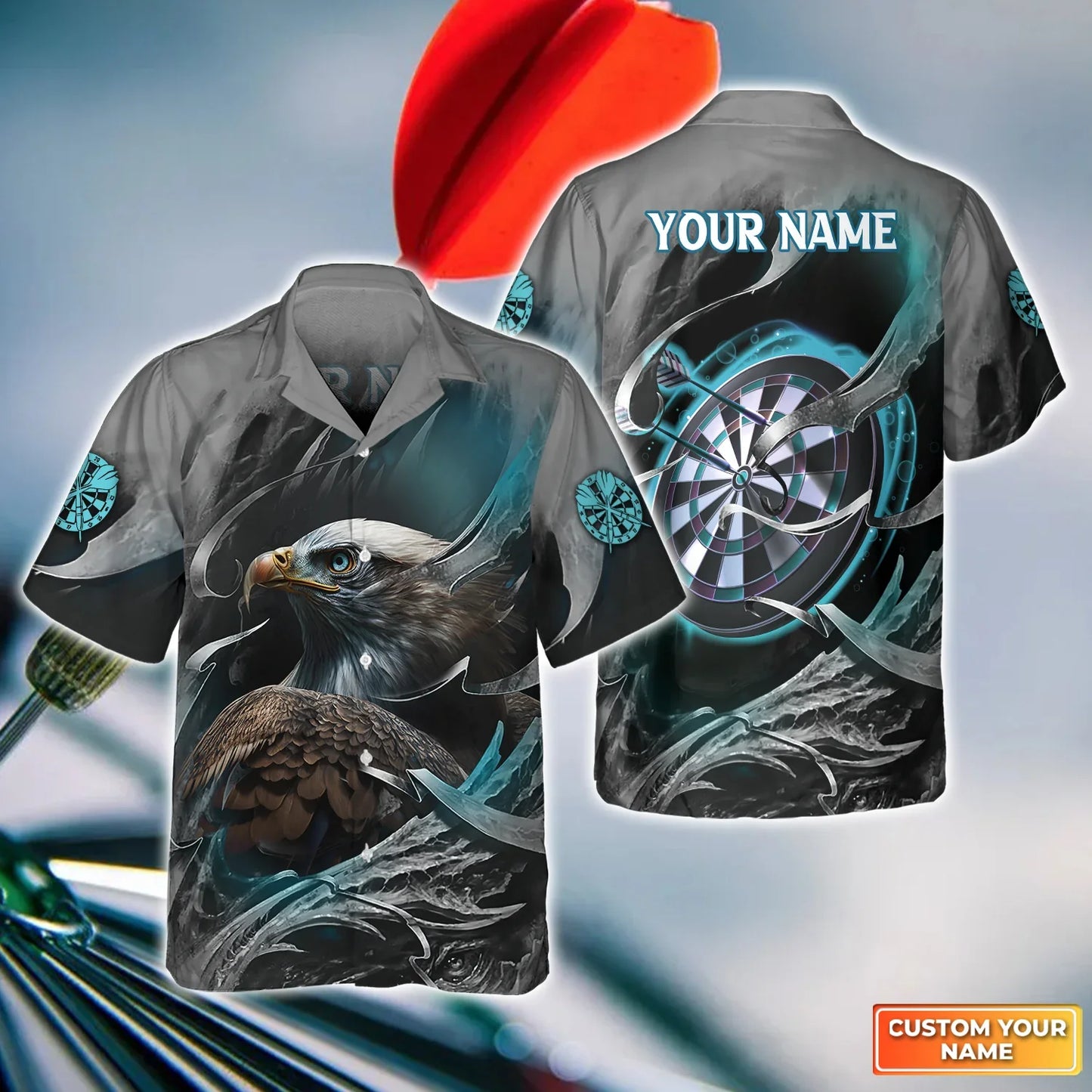 Dartboard Eagle Personalized Name 3D Hawaii Shirt For Darts Player SH260601