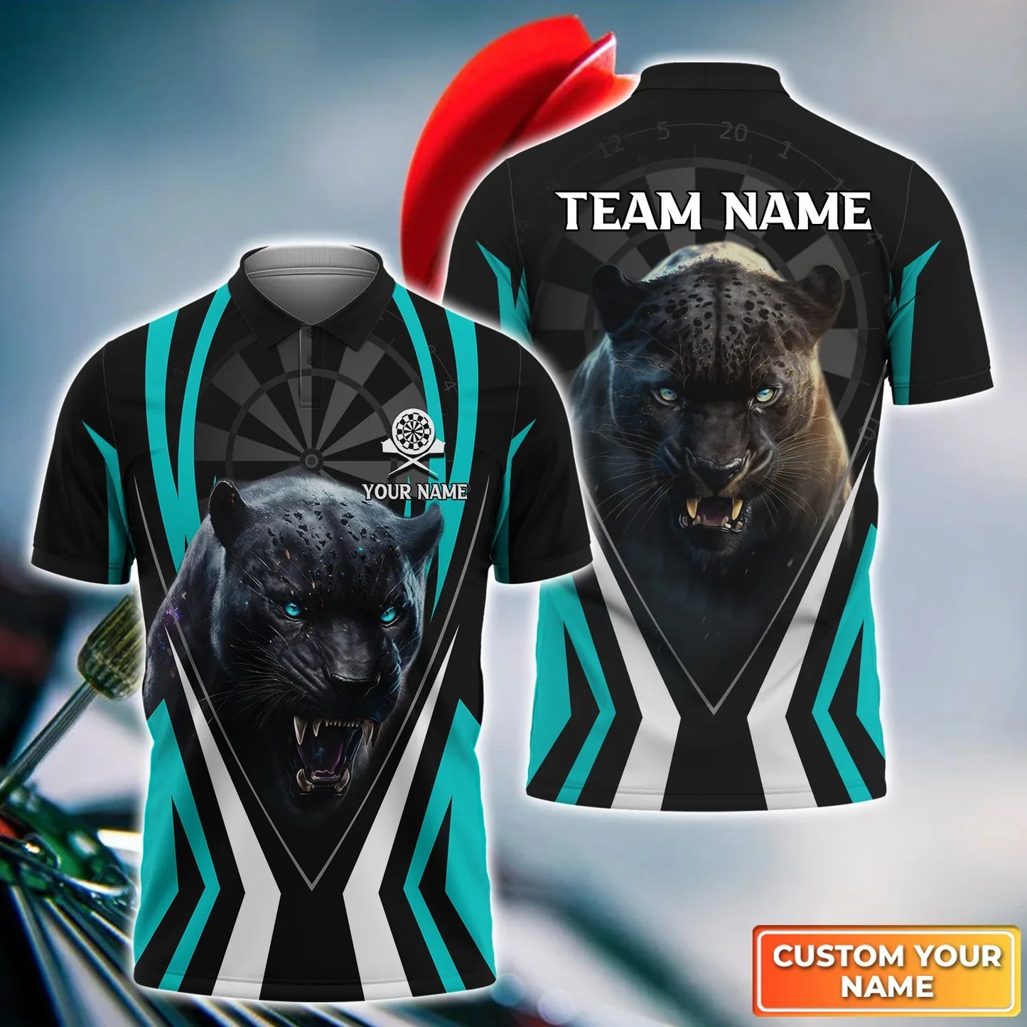 Personalized Name Panther Darts All Over Printed Unisex Shirt