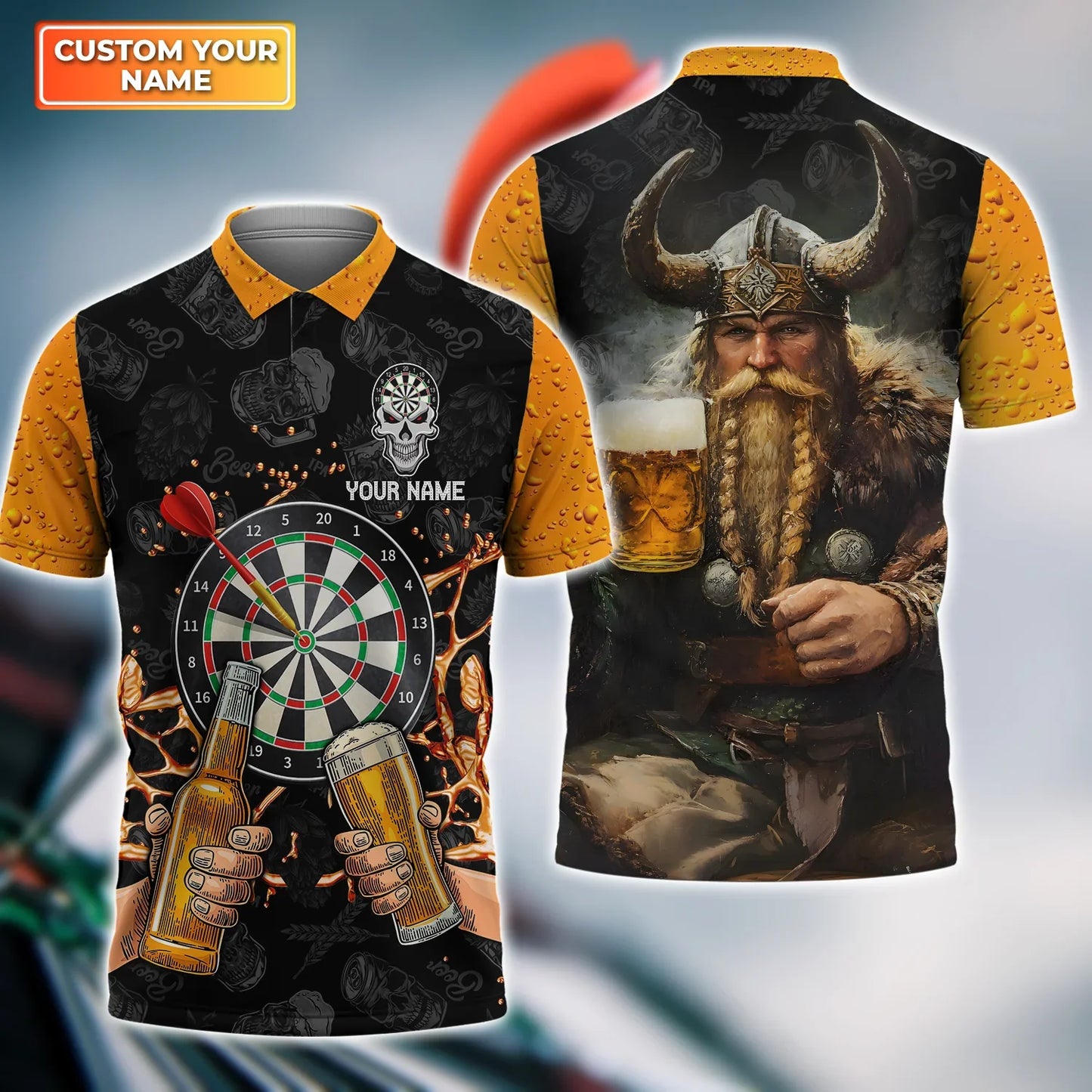 Dartboard Viking S10 Personalized Name 3D Shirt For Darts Player