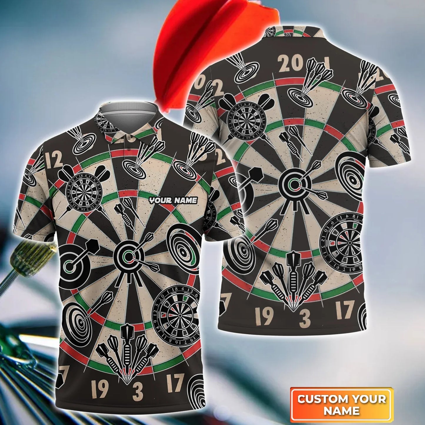 Darts Pattern Personalized Name 3D Polo Shirt For Darts Player Q030512
