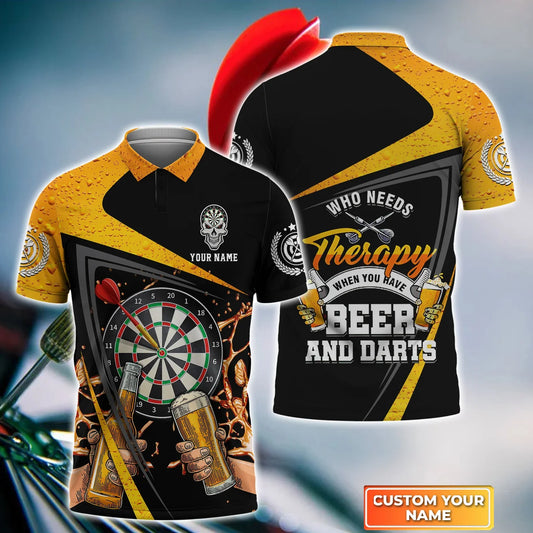 Dart and Beer Who Need Personalized Name 3D Shirt For Darts Player S270603