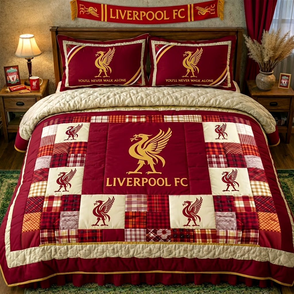 Lvp Emboidery Pattern Quilt Bedding Set