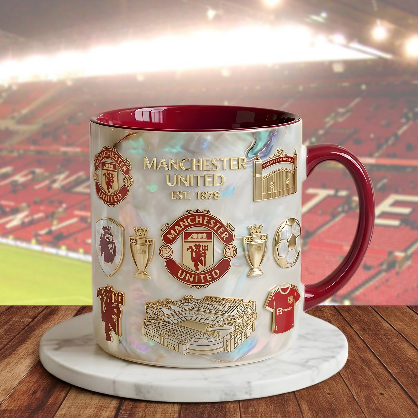 M.U FC Blink Accent Mug , Cream Mug Gifts , Holiday Gifts