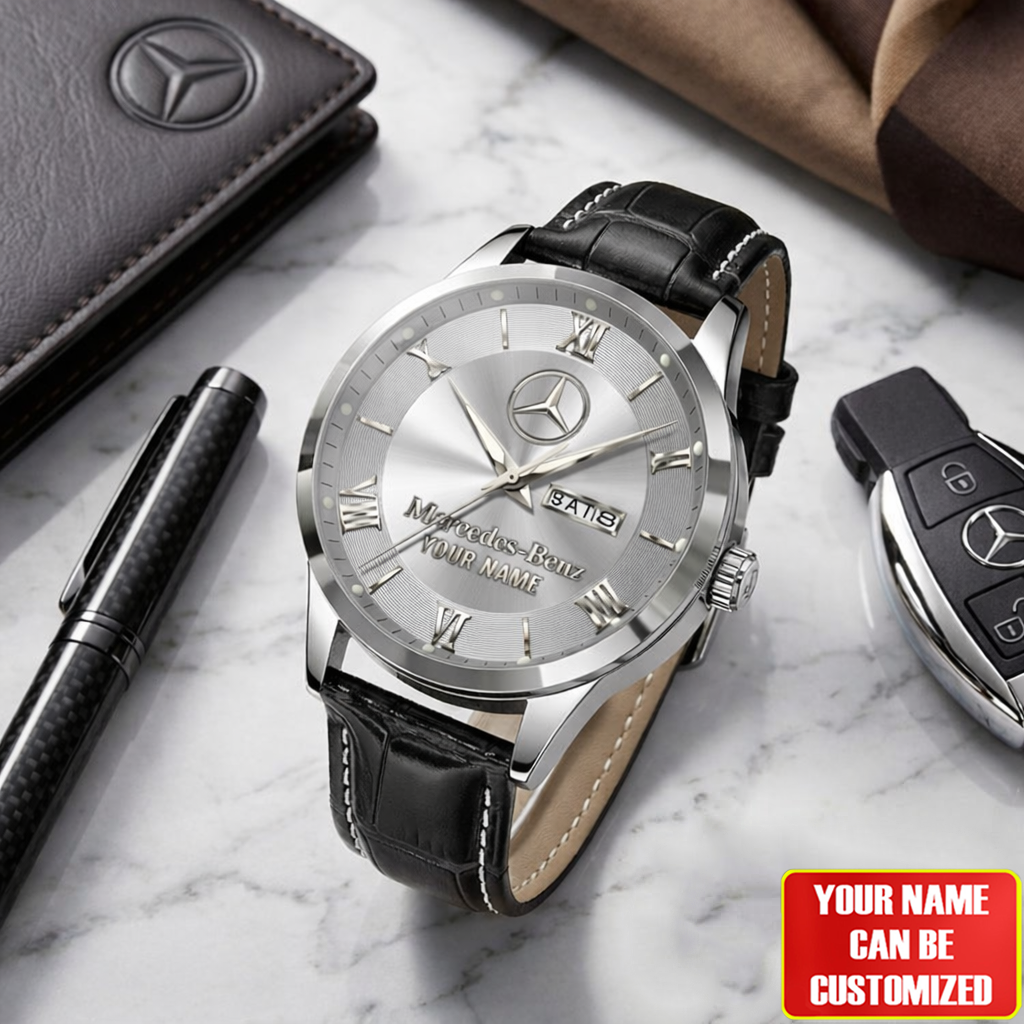 Personalized Merc Luxury Leather Strap Watch V2