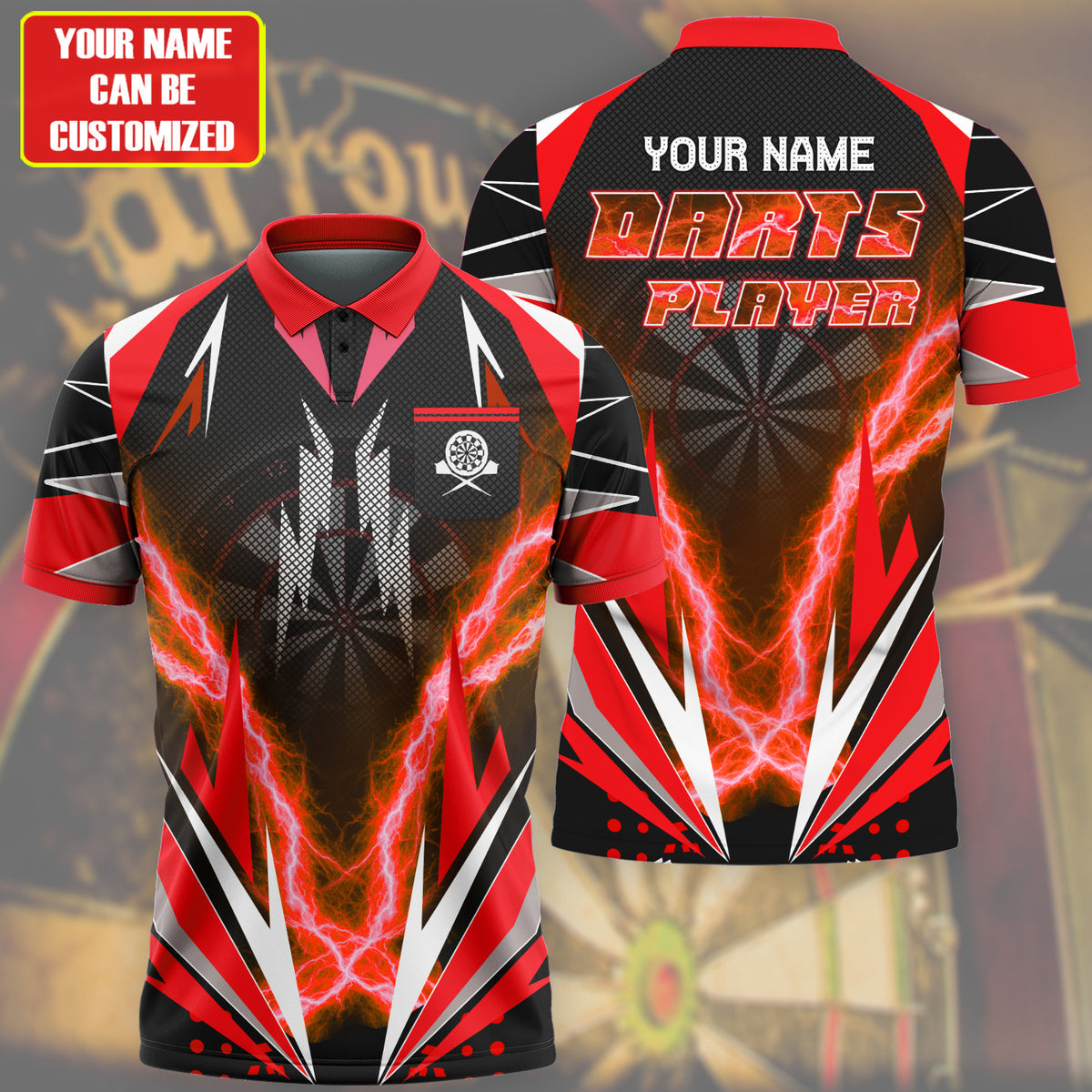 Personalized Name Darts Player All Over Printed Unisex Shirt Red Version P050401