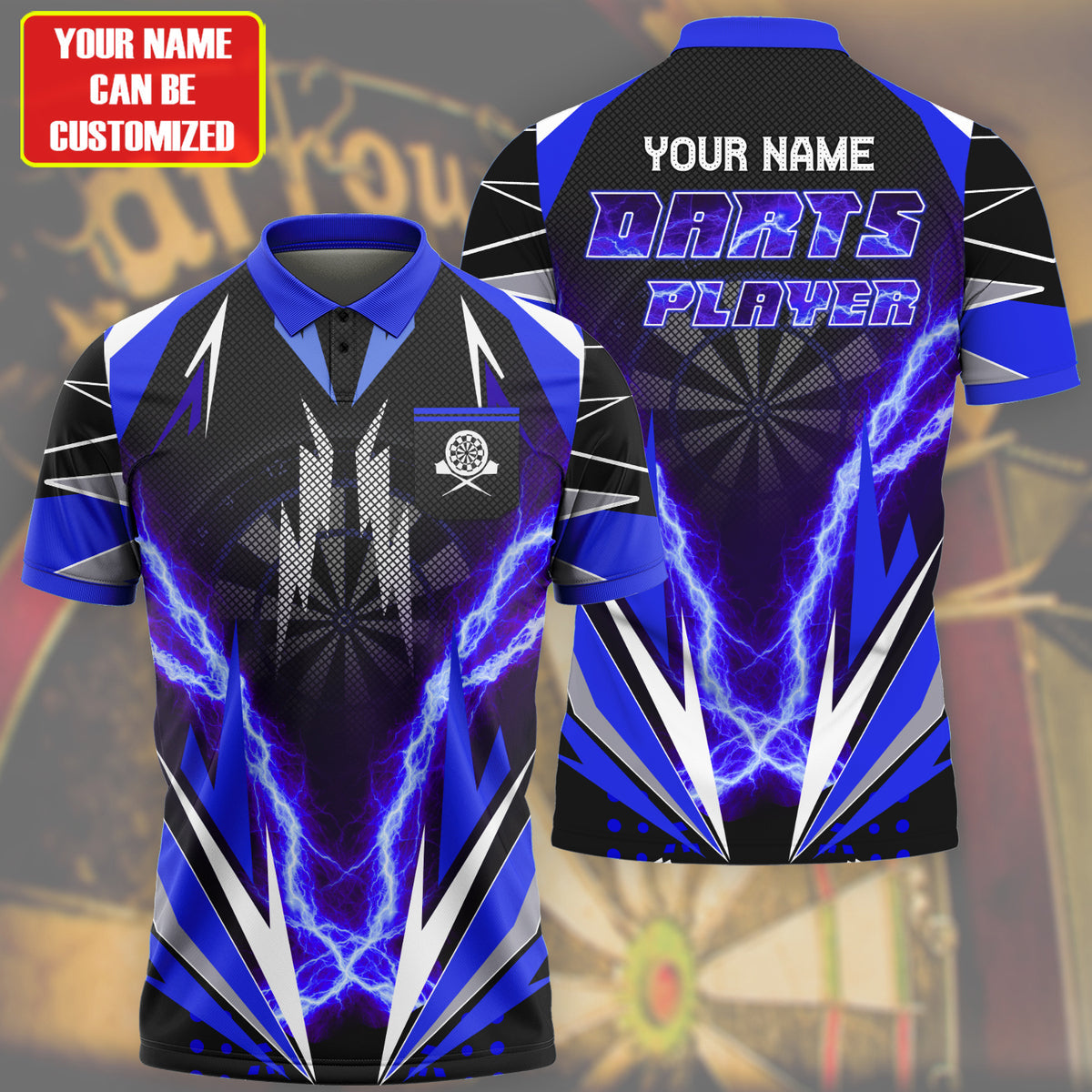 Personalized Name Darts Player All Over Printed Unisex Shirt Blue Navy Version P050401
