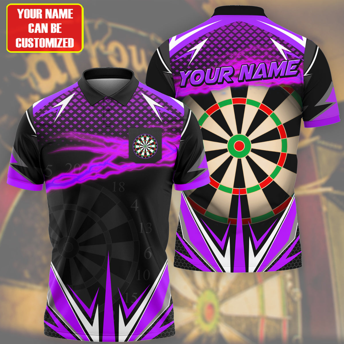 Personalized Name Darts Team All Over Printed Unisex Shirt Purple Version P050402