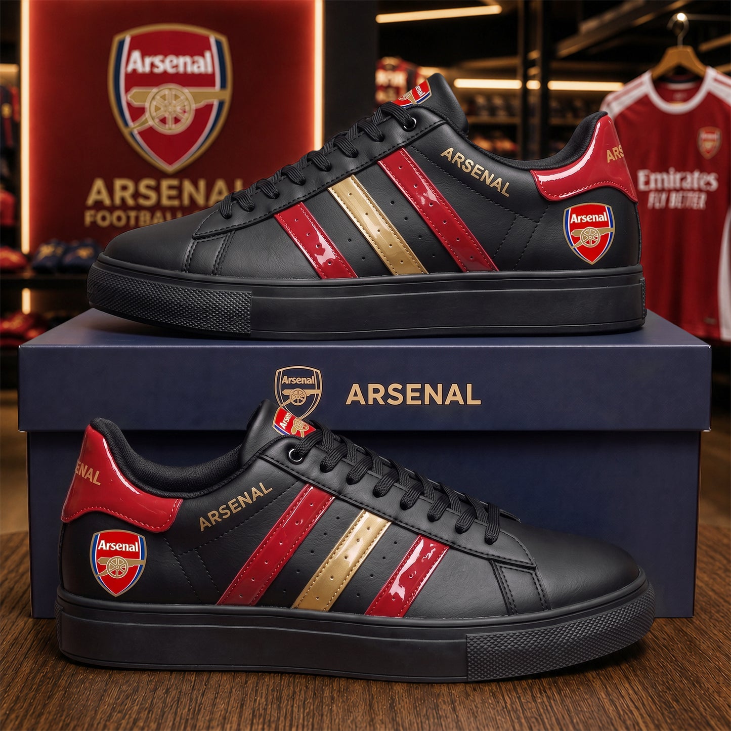 Arsenal FC Neon Custom Smith Shoes