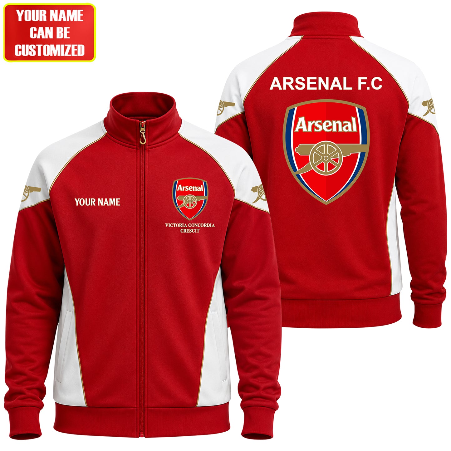 Personalized Arsenal 26/27 Zipper Stand Collar Jacket