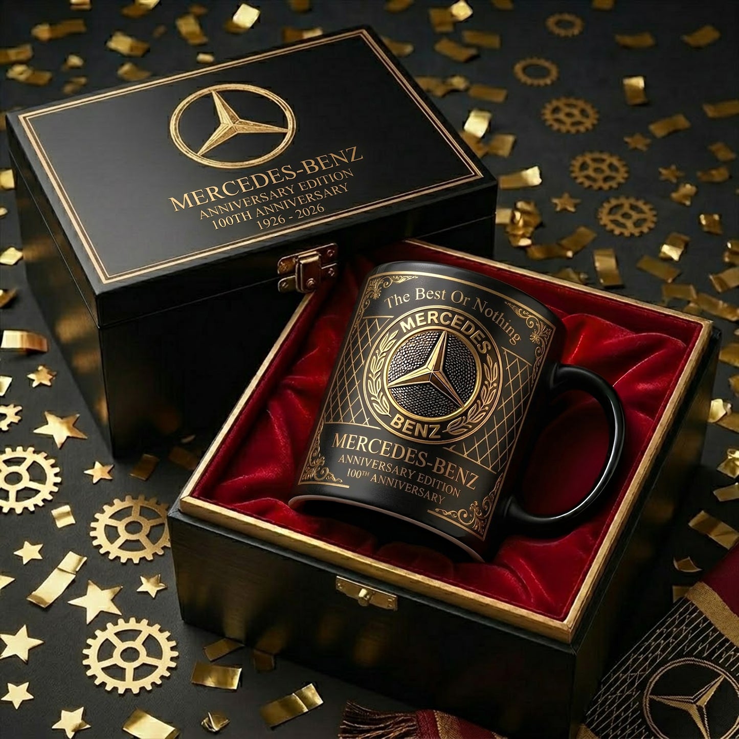 Merc 100th Anniversary Mug , Cream Mug Gifts , Holiday Gifts