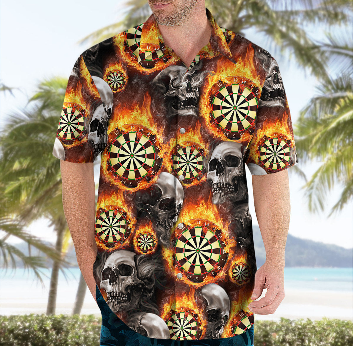 Dart Skull Fire 3D Hawaii Shirt P080803