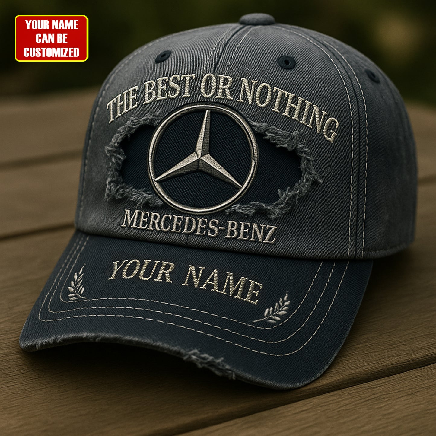 Custom Name Merc The Best Vintage Denim Cap