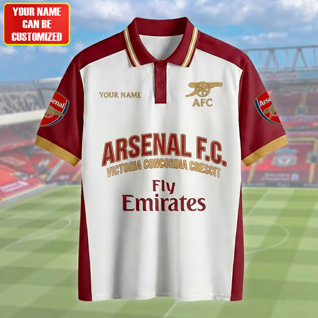 Personalized Arsenal FC Full Printing Polo , Zip Polo, Shirt , Hoodie , Short , T-shirt