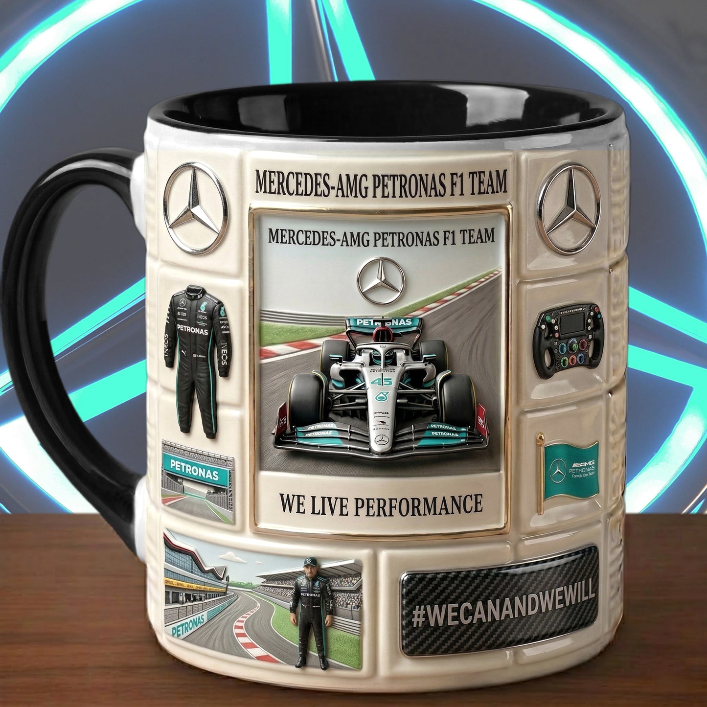 Merc Amg Petronas Performance Mug , Cream Mug Gifts , Holiday Gifts