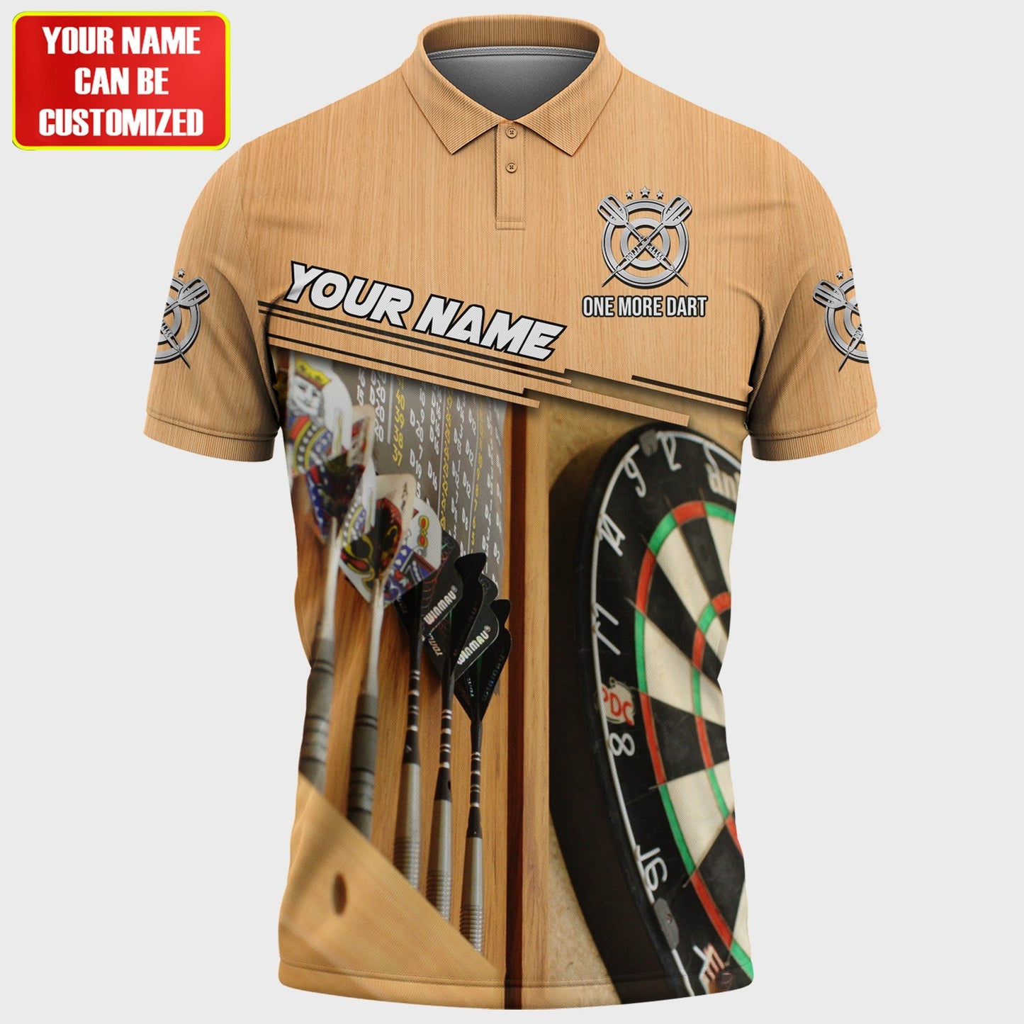 One More Dart Wooden - Personalized Name Dart Player Shirt P110501