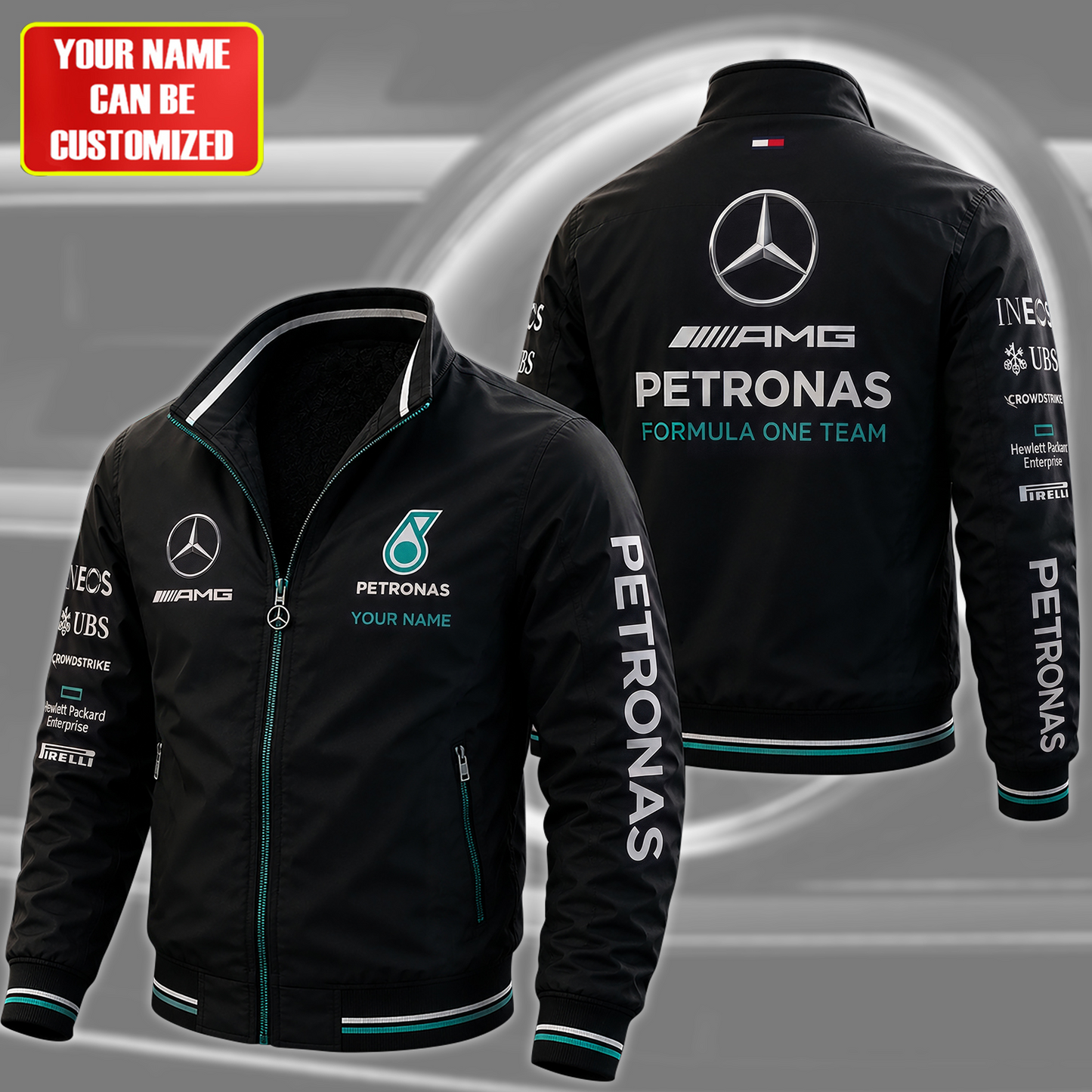 Personalized Merc Fomula One Team Windbreaker Casual Jacket