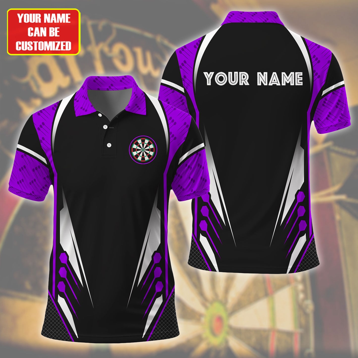 Personalized Darts Team All Over Printed Unisex Shirt - Purple