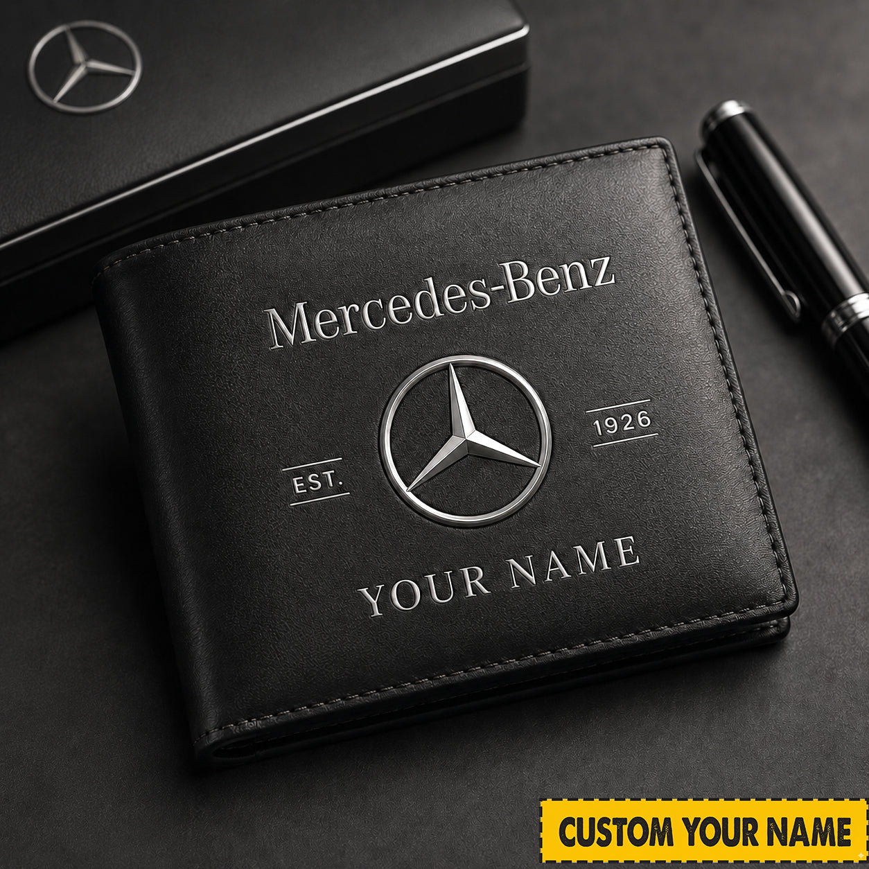 Personalized Merc 1926 Leather Wallet , Leather Gift , Father Day Gifts , Holiday Gift