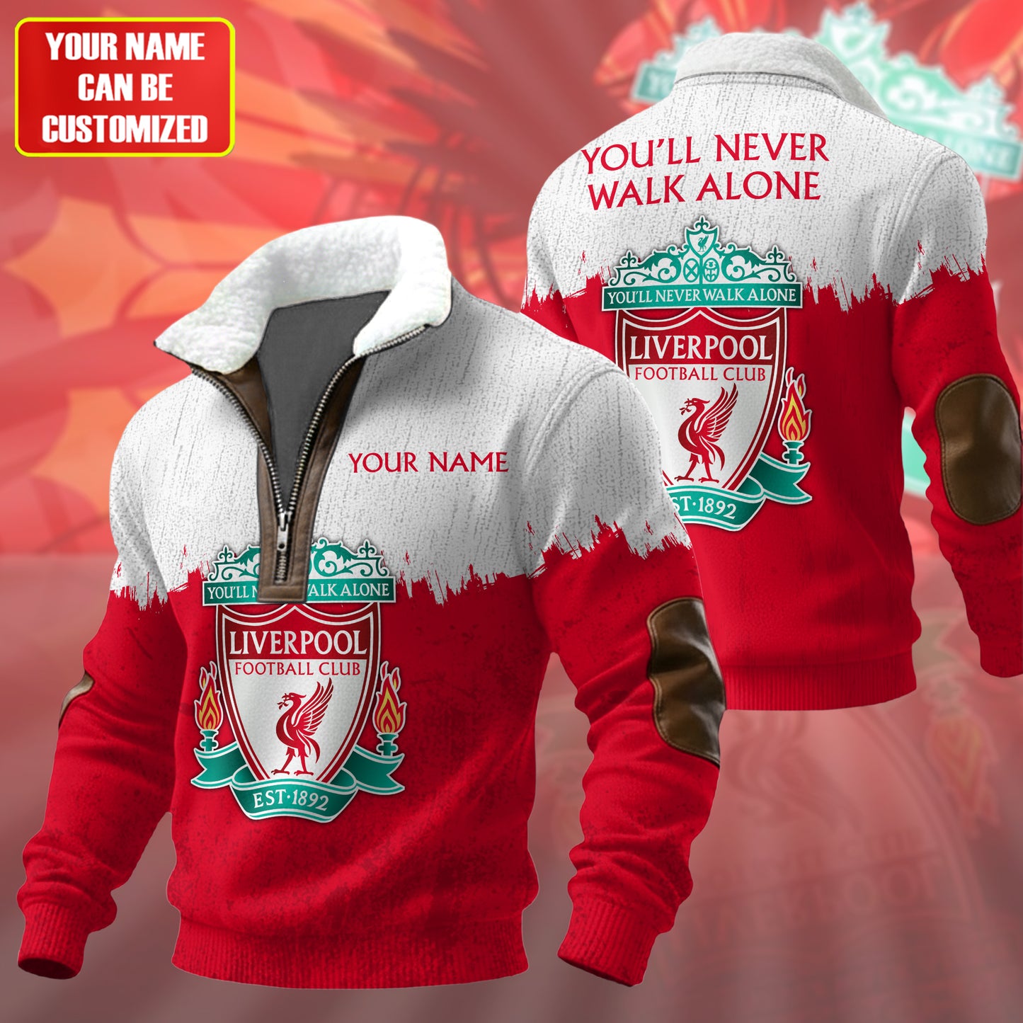 Personalized LVP Fur Zipper Pullover Shirt