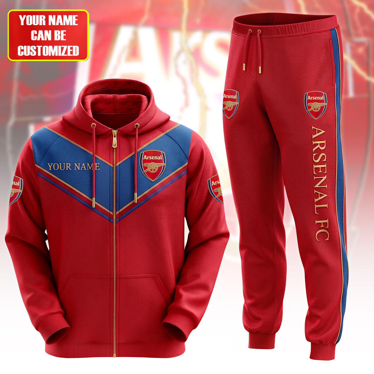 Personalized Arsenal 25/26 All over Printed Hoodie and Sweatpants set
