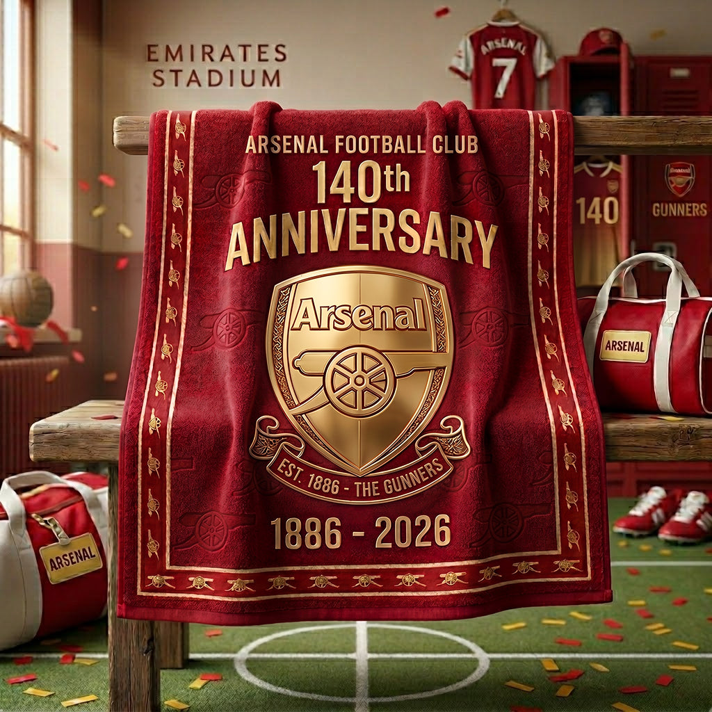 Arsenal 140th Anniversary 3D Fleece Blanket