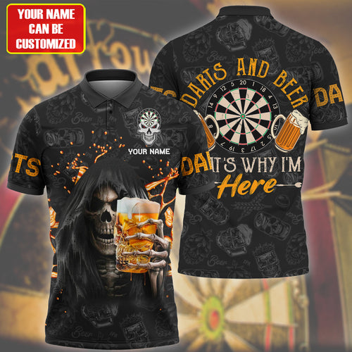 Personalized Name Dart Skull Beer 3D shirt P170801