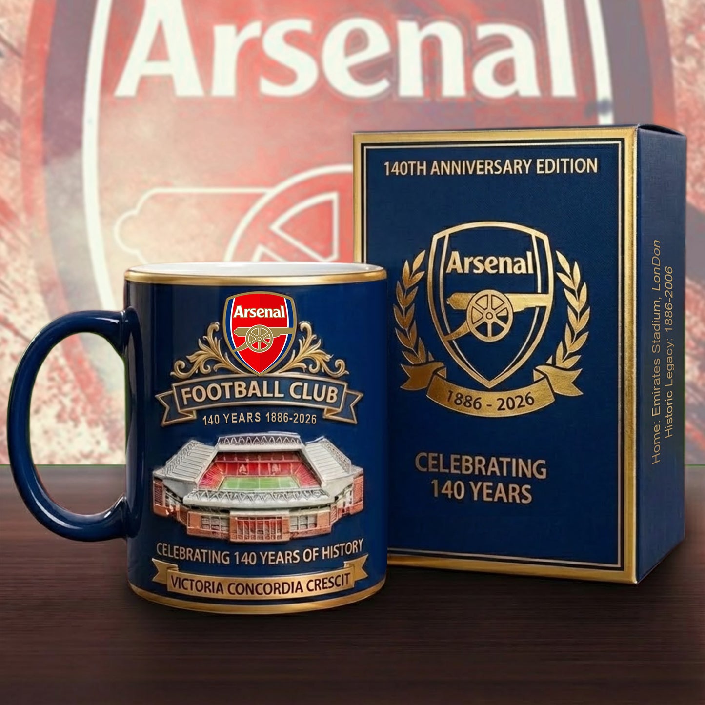 Arsenal Celebrating 140 Years Accent Mug , Cream Mug Gifts , Holiday Gifts