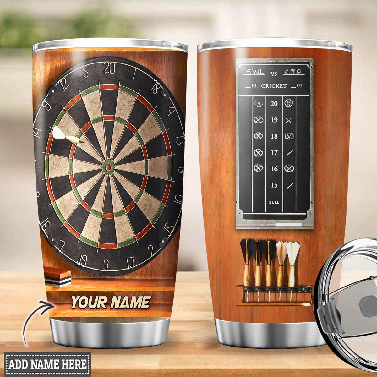 Personalized Name Darts Tumbler 20oz 30oz Cup