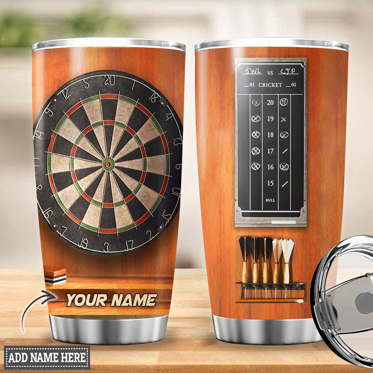 Personalized Name Darts Tumbler 20oz 30oz Cup