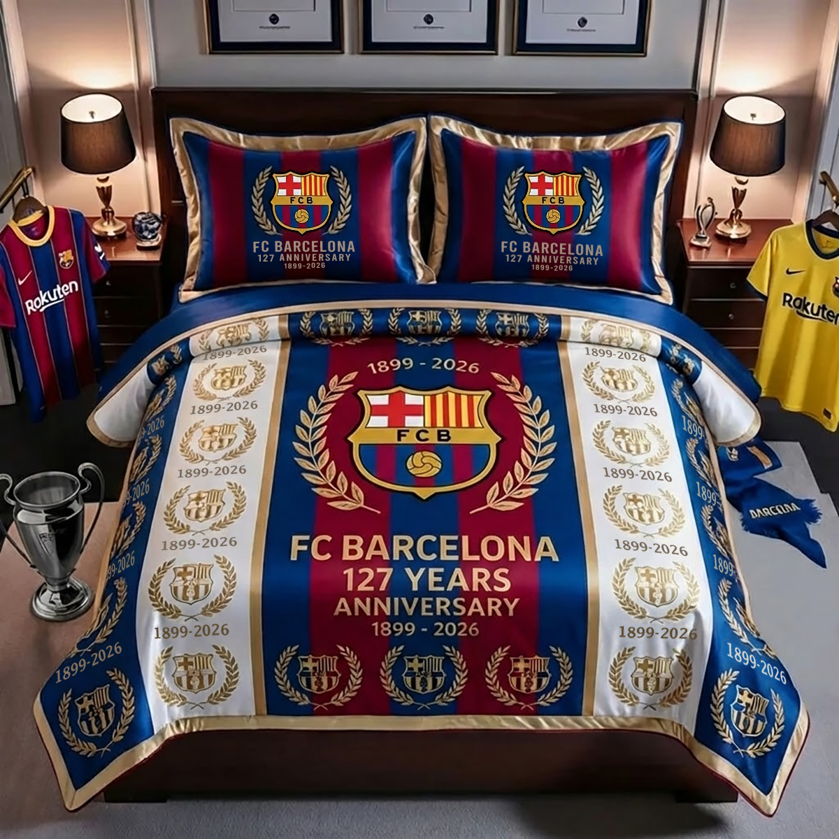 Barcelona FC 127 Years All Over Printed Bedding Set
